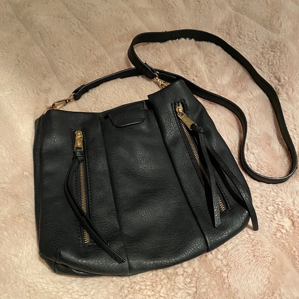 Black Co-lab faux leather purse